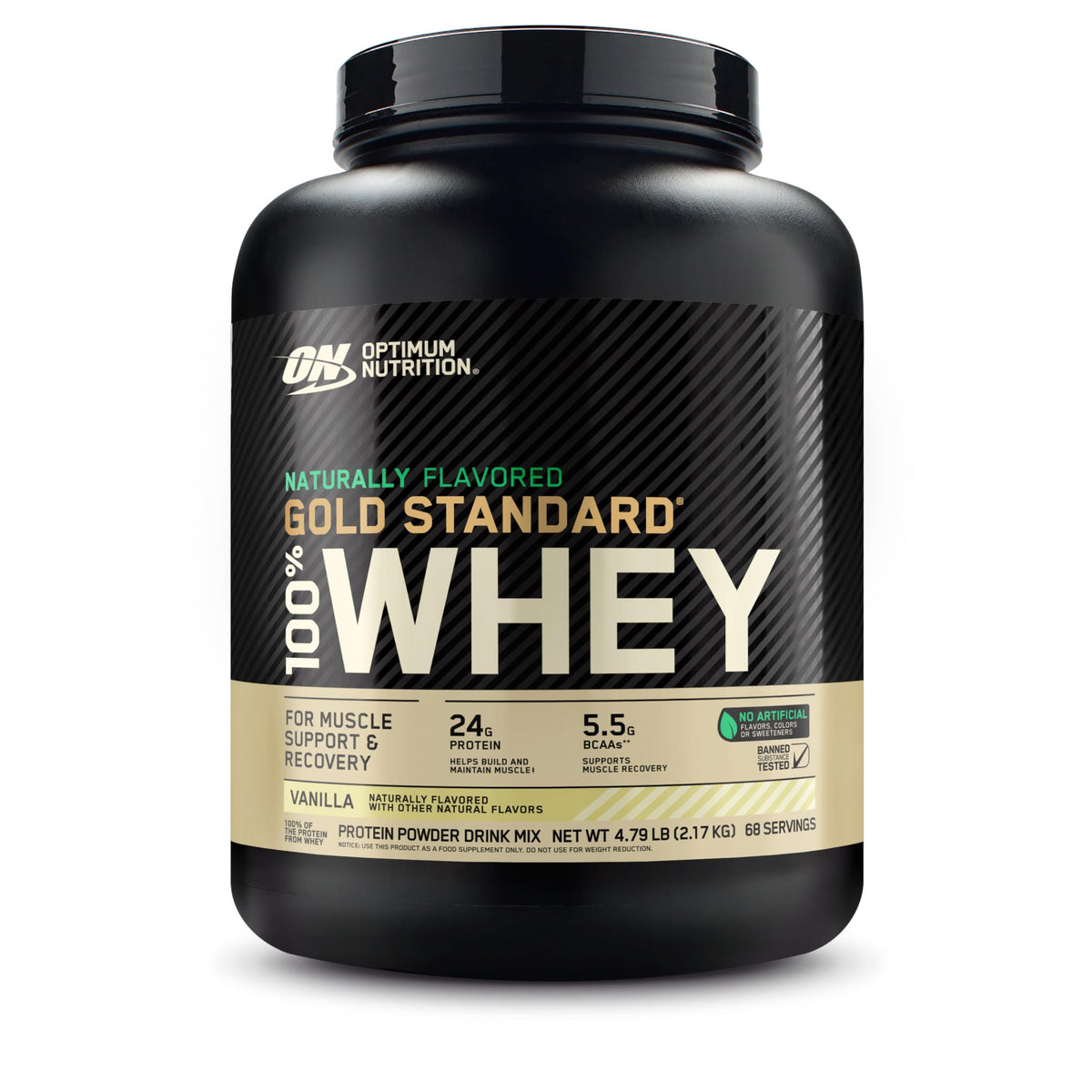 Optimum Nutrition Gold Standard Whey Protein Powder, Vanilla Ice Cream, 2LB