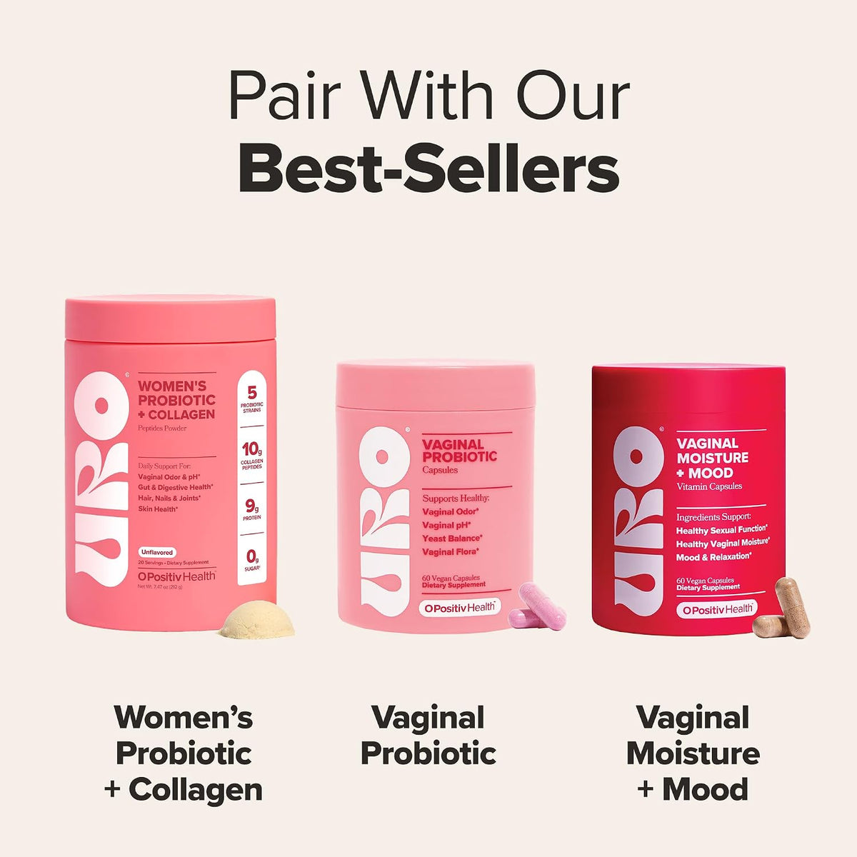 URO Vaginal Probiotics for Women, Healthy Odor & pH Balance, 2-Month Supply