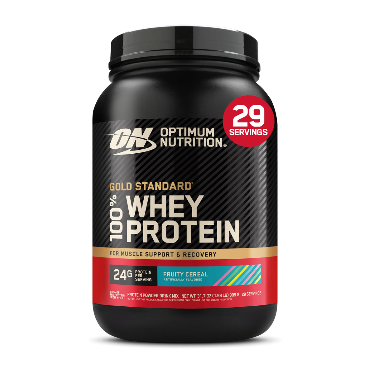 Optimum Nutrition Gold Standard Whey Protein Powder, Vanilla Ice Cream, 2LB