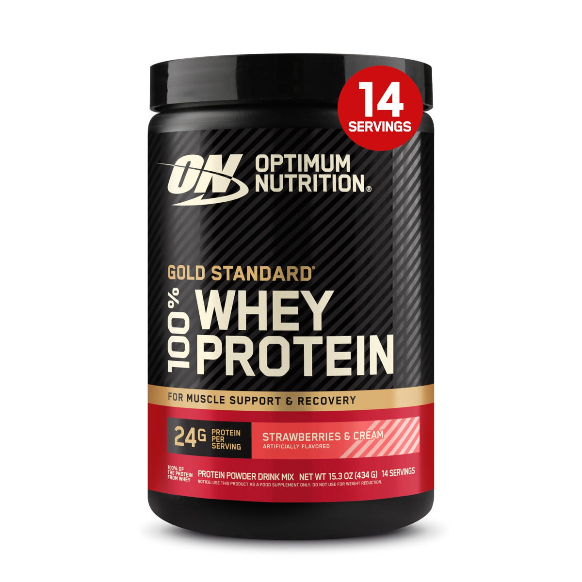 Optimum Nutrition Gold Standard Whey Protein Powder, Vanilla Ice Cream, 2LB
