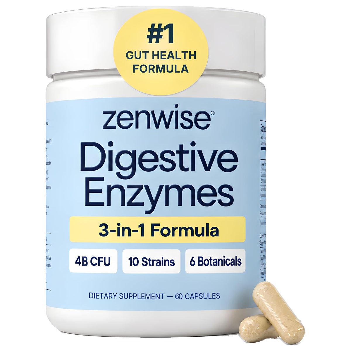 Zenwise Health Digestive Enzymes, Probiotics, for Gut Health Bloat - 180 CT