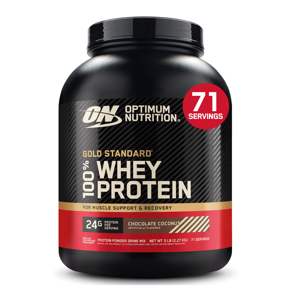Optimum Nutrition Gold Standard Whey Protein Powder, Vanilla Ice Cream, 2LB