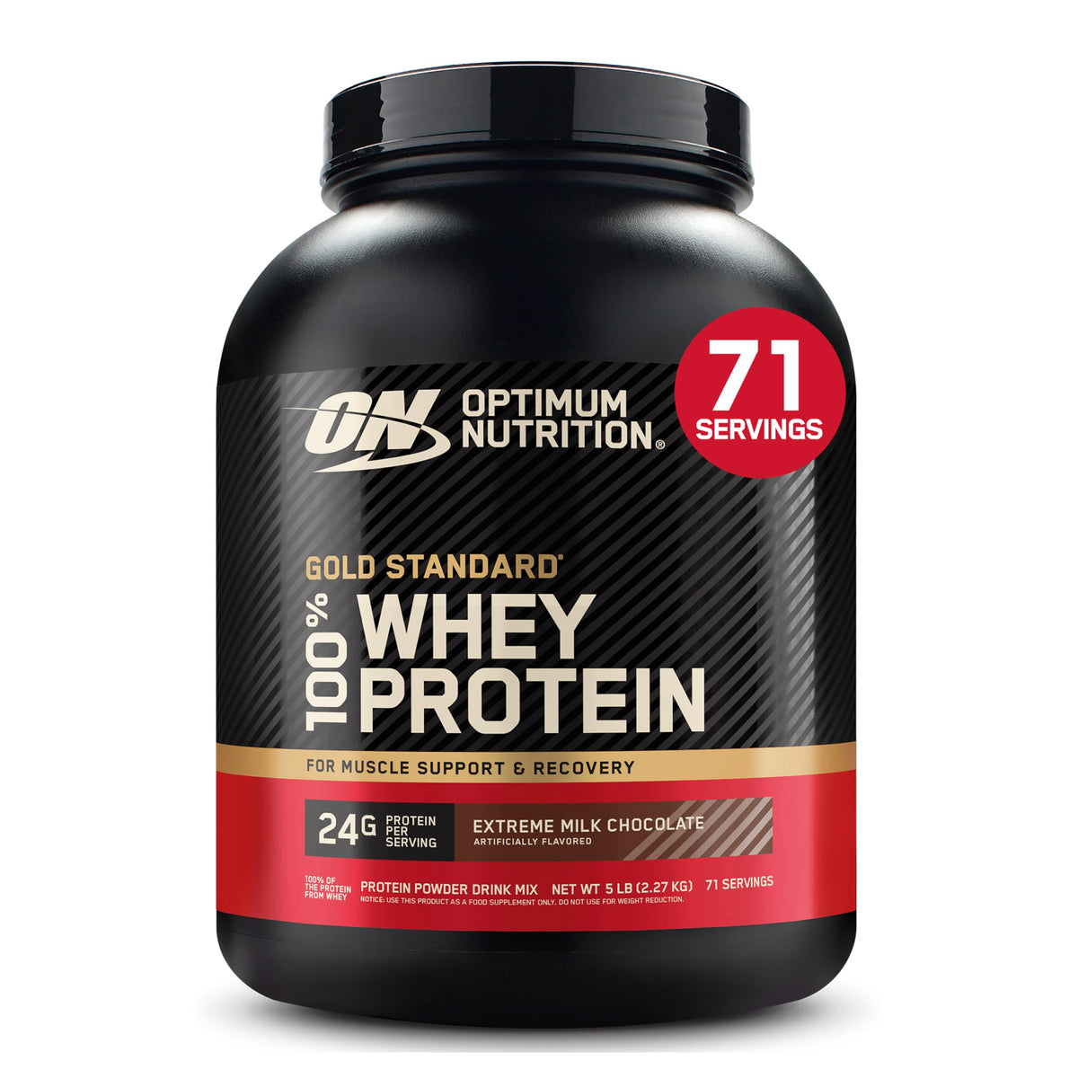 Optimum Nutrition Gold Standard Whey Protein Powder, Vanilla Ice Cream, 2LB