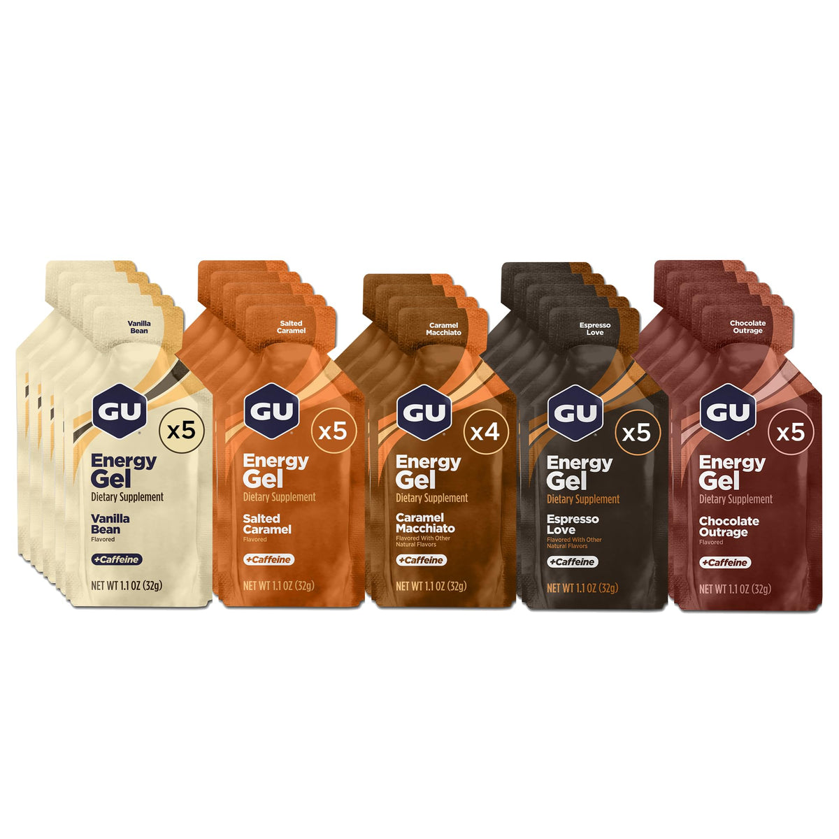 GU Energy, Original Energy Gels, Mixed Classic Flavors - 24 Count