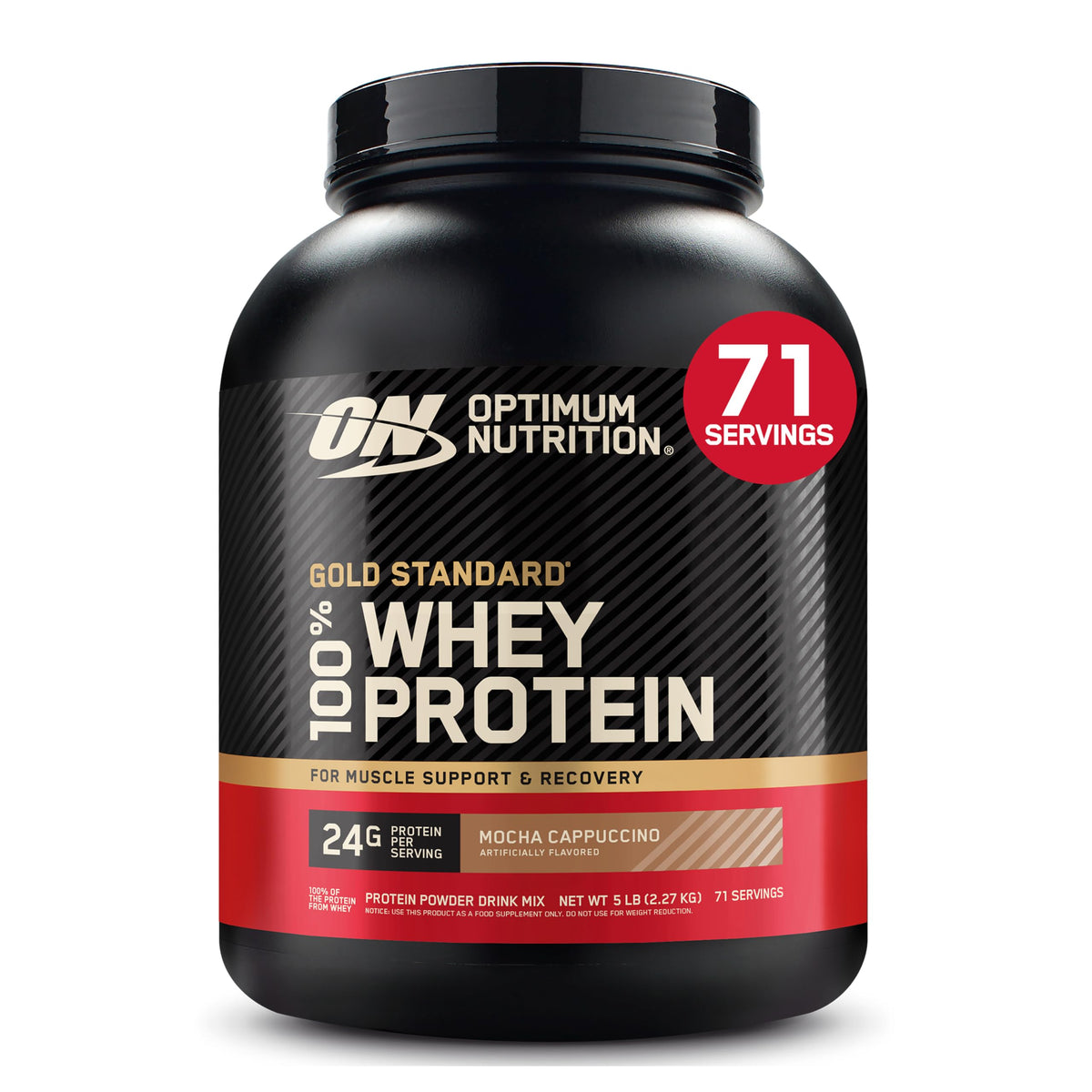 Optimum Nutrition Gold Standard Whey Protein Powder, Vanilla Ice Cream, 2LB