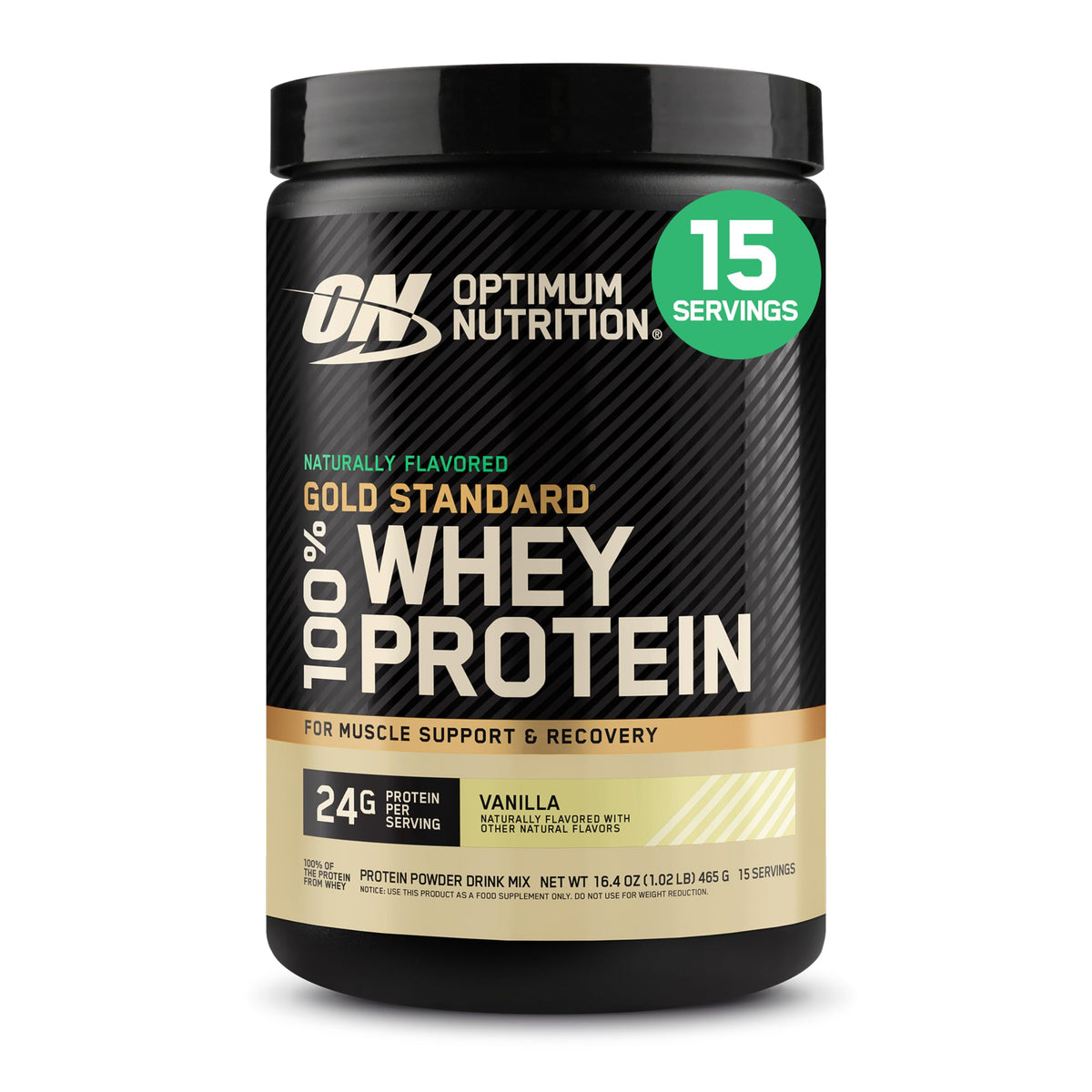 Optimum Nutrition Gold Standard Whey Protein Powder, Vanilla Ice Cream, 2LB