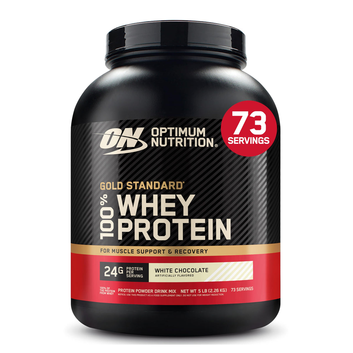 Optimum Nutrition Gold Standard Whey Protein Powder, Vanilla Ice Cream, 2LB