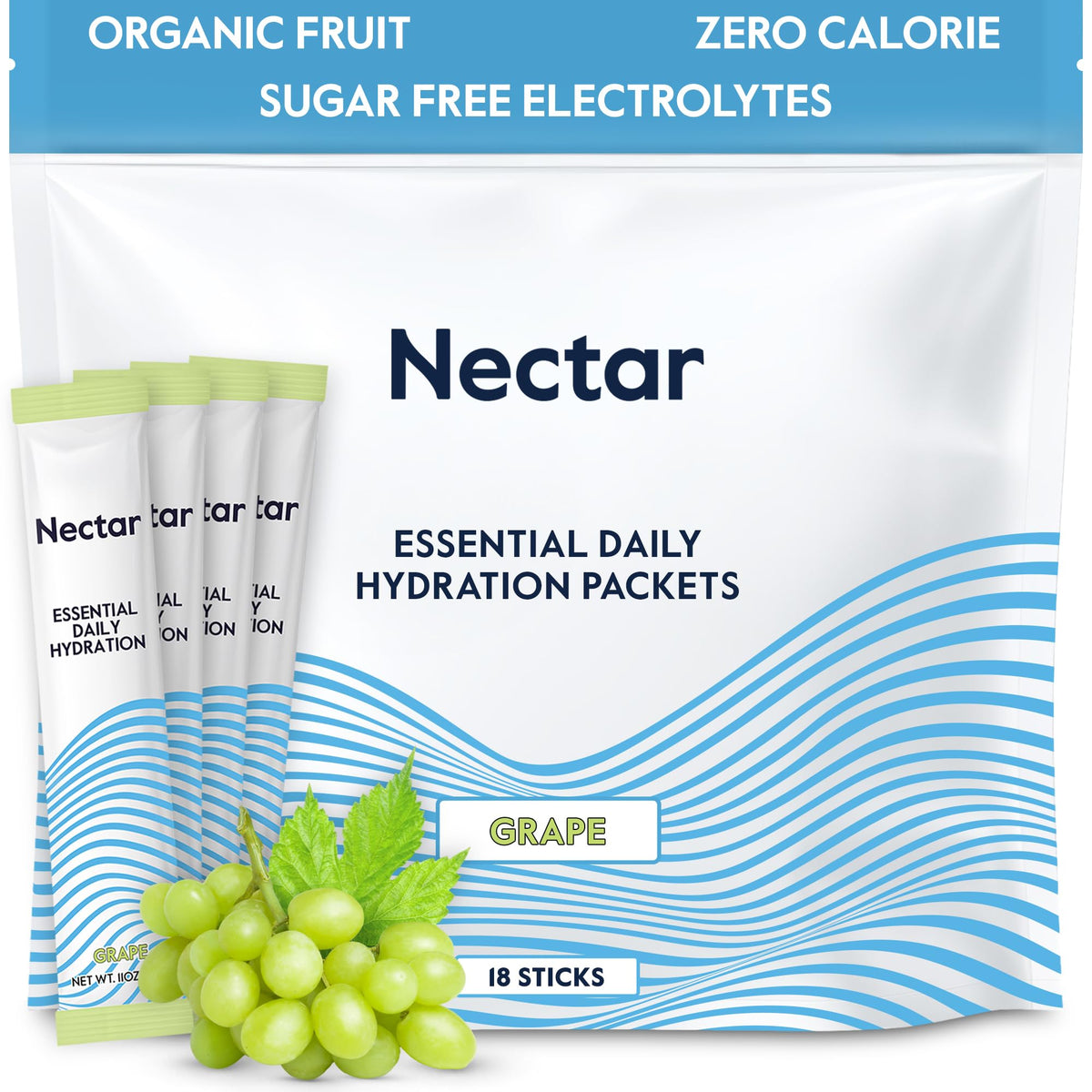 Nectar Hydration Packets - Electrolytes Powder Packets - No Sugar or Calories - Organic Fruit Liquid Daily IV Electrolytes Powder for Dehydration Relief and Rapid Rehydration (Lemon 30 Pack)