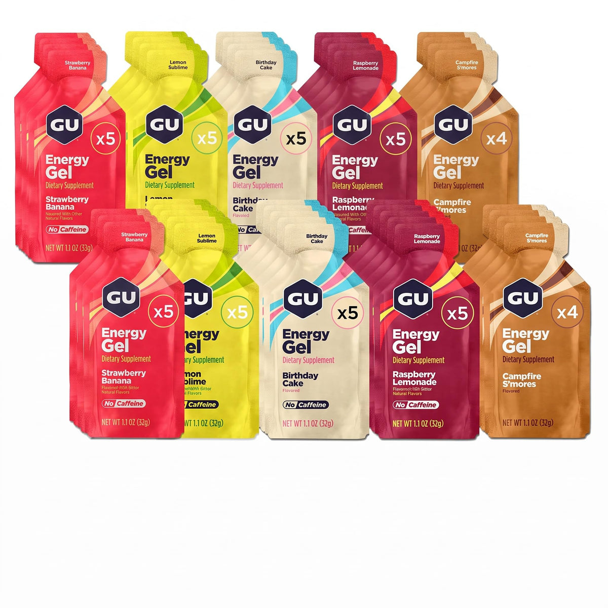 GU Energy, Original Energy Gels, Mixed Classic Flavors - 24 Count