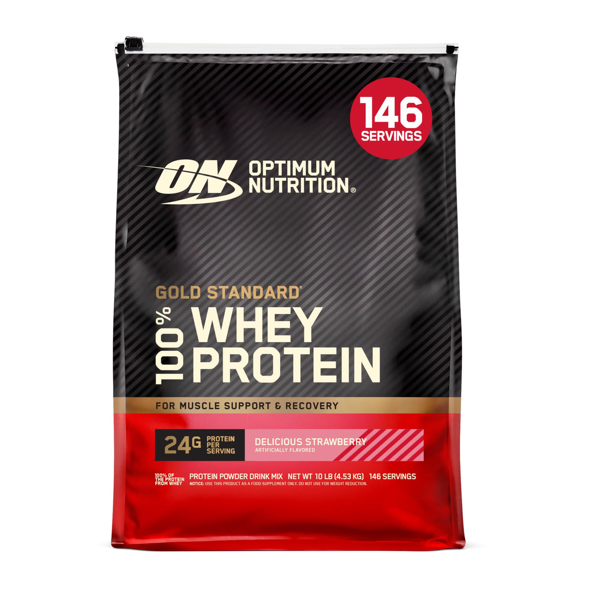 Optimum Nutrition Gold Standard Whey Protein Powder, Vanilla Ice Cream, 2LB