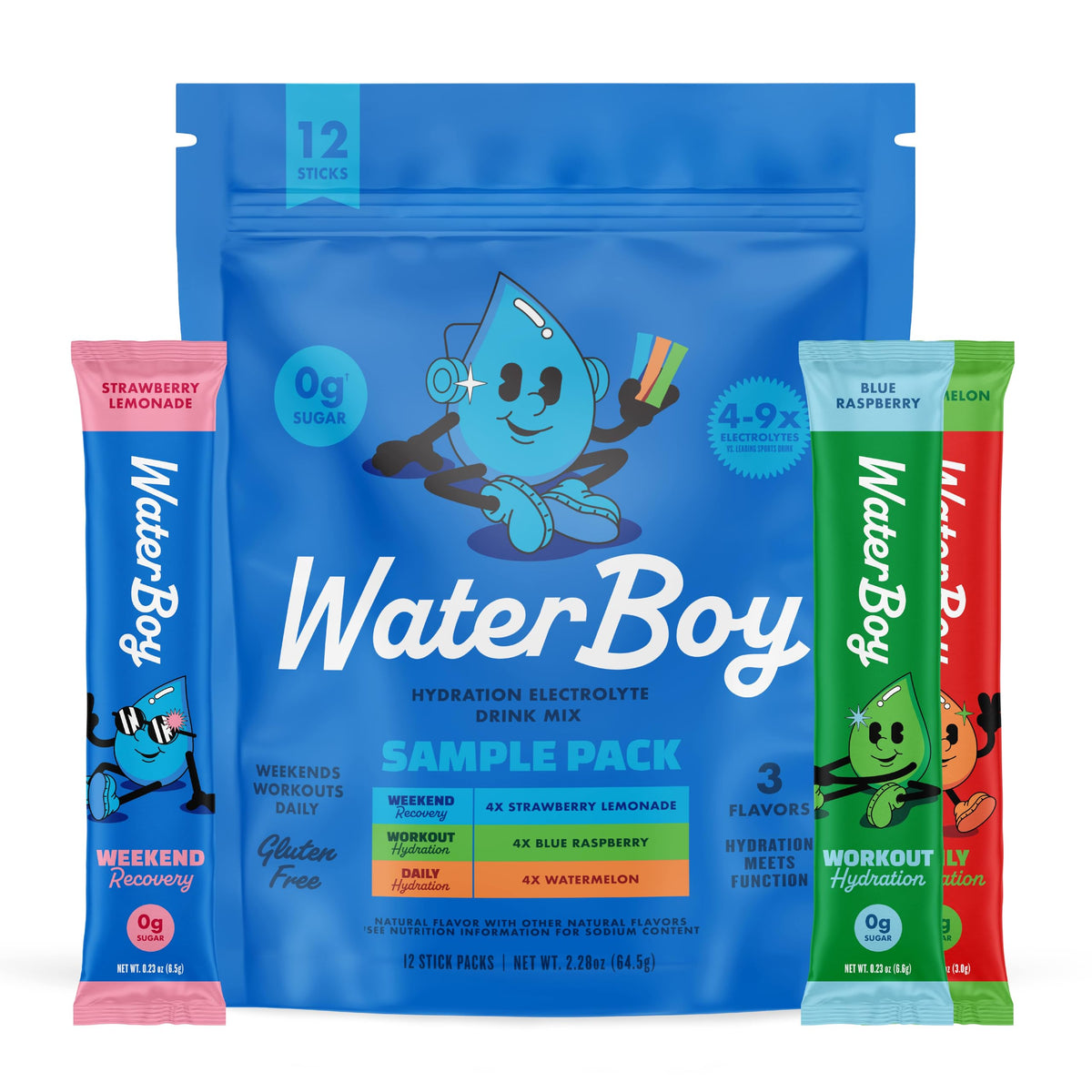 Waterboy Weekend Recovery, Variety Pack, Sugar Free Electrolytes 24ct