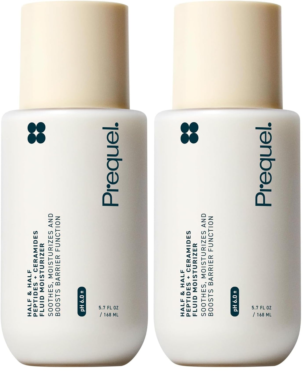 Prequel Skin Half and Half Fluid Moisturizer Face Cream. Lightweight Ceramide Peptide Lotion for All Skin Types, including Dry and Sensitive. Hydrating Facial Cream for Women and Men