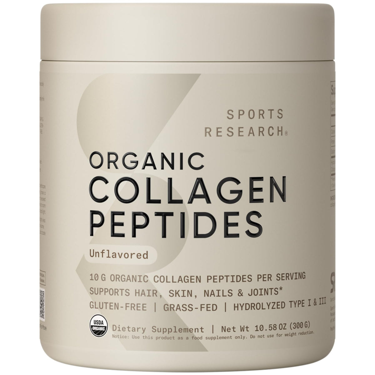 Sports Research® Collagen Peptides Protein Powder 16oz (Unflavored)