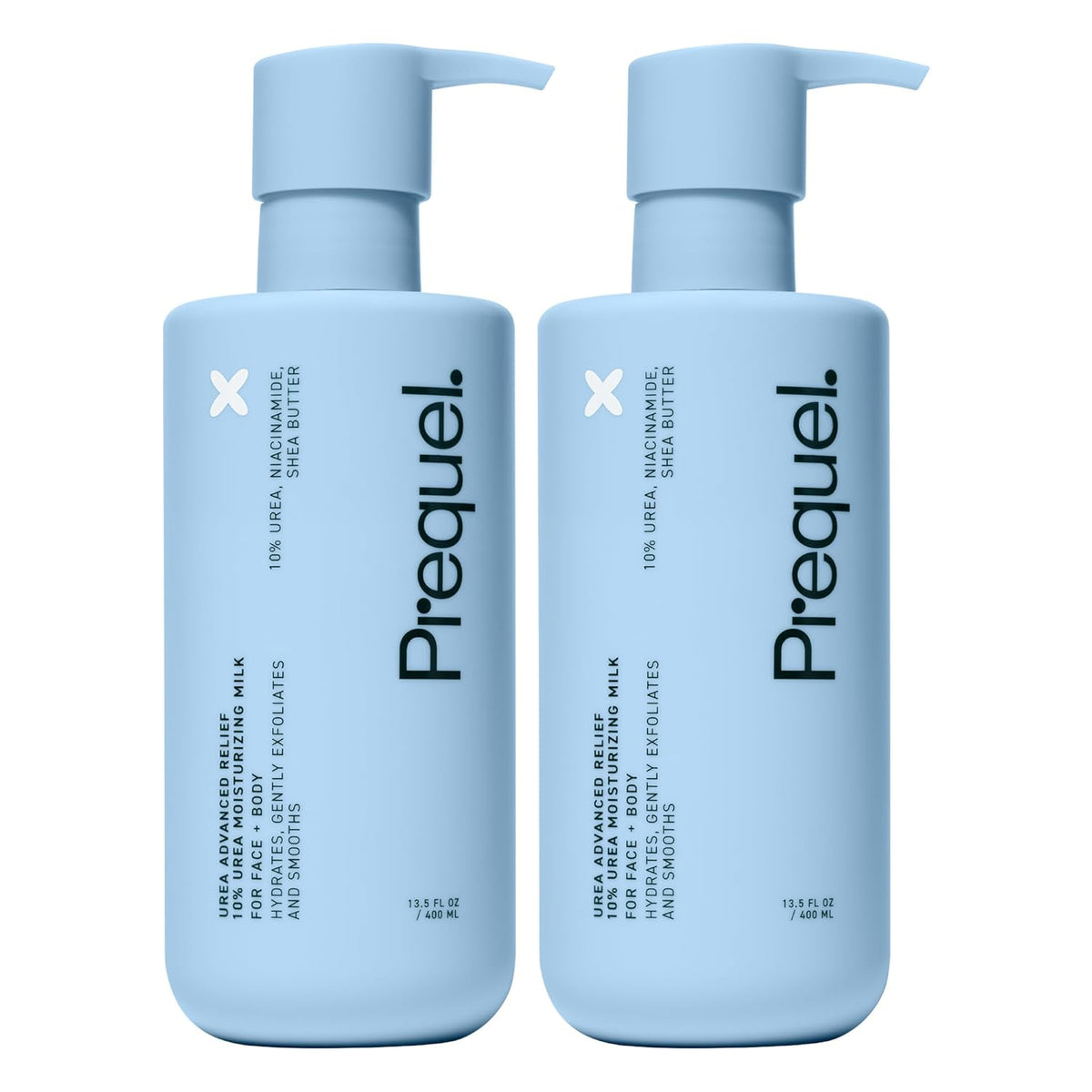 Prequel Skin Urea 10% Moisturizing Lotion for Face & Body, Unscented, Hydrating Cream for Extremely Dry & Sensitive Skin, 6.75 fl oz, Pack of 2