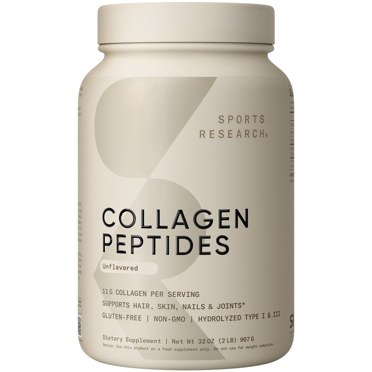 Sports Research® Collagen Peptides Protein Powder 16oz (Unflavored)