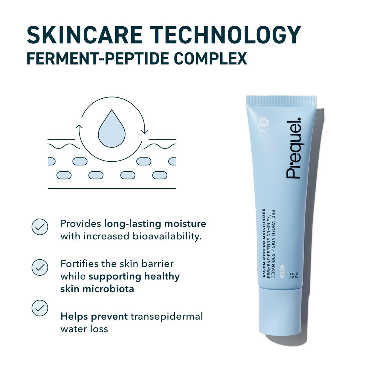 Prequel Skin AM/PM Modern Moisturizer – Hydrating Face Cream with Peptides, Ceramides & Glycerin for Dry, Sensitive, or Combination Skin – Non-Greasy Moisturizer for Barrier Support