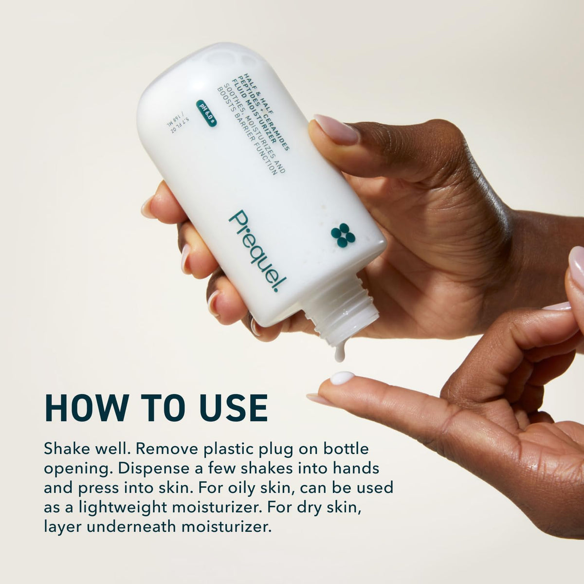Prequel Skin Half and Half Fluid Moisturizer Face Cream. Lightweight Ceramide Peptide Lotion for All Skin Types, including Dry and Sensitive. Hydrating Facial Cream for Women and Men (Pack of 2)