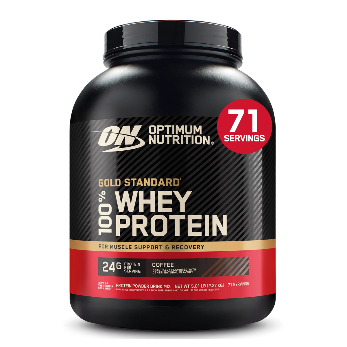 Optimum Nutrition Gold Standard Whey Protein Powder, Vanilla Ice Cream, 2LB