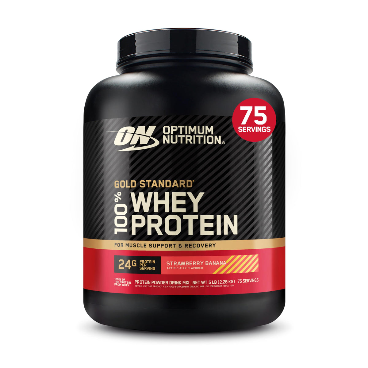 Optimum Nutrition Gold Standard Whey Protein Powder, Vanilla Ice Cream, 2LB
