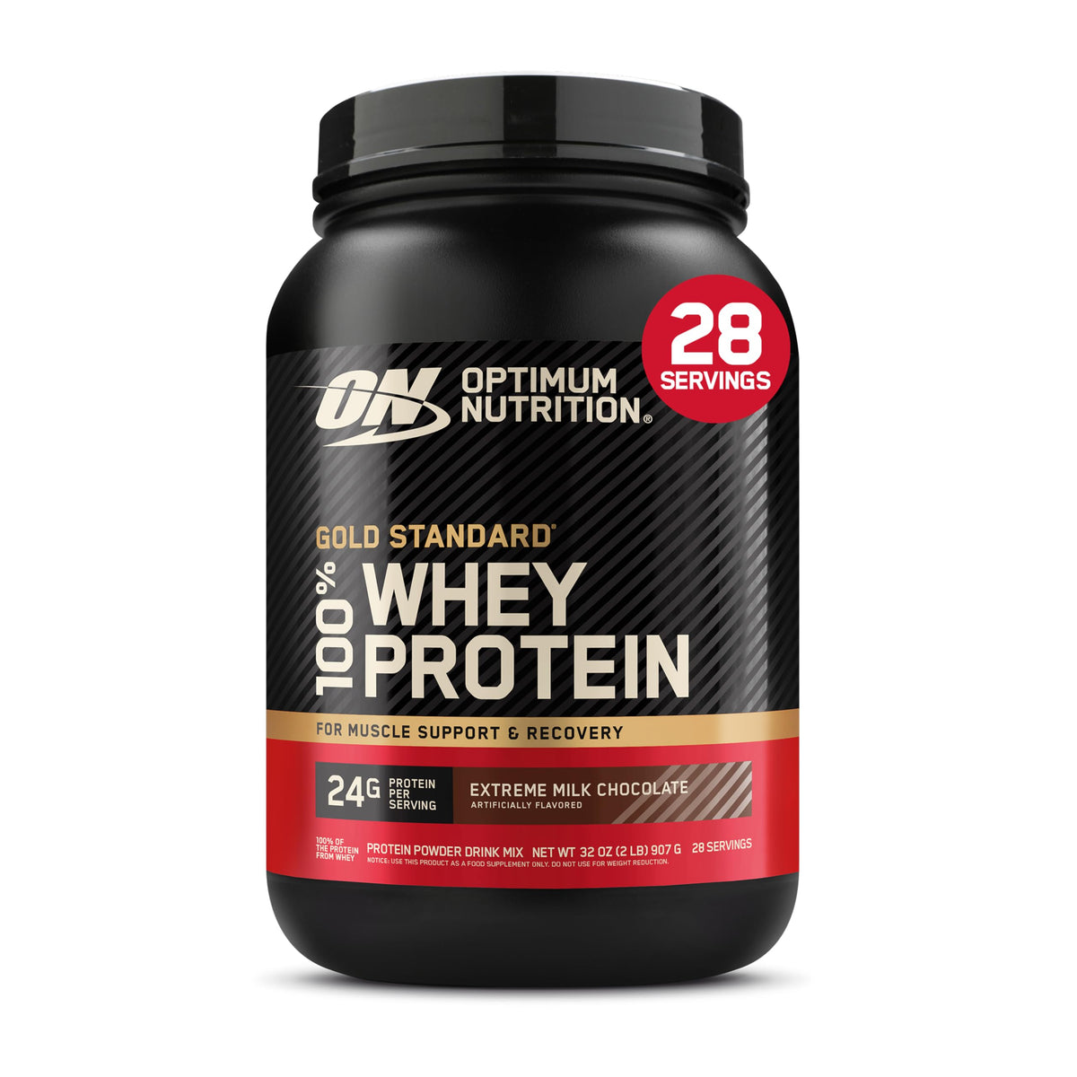 Optimum Nutrition Gold Standard Whey Protein Powder, Vanilla Ice Cream, 2LB