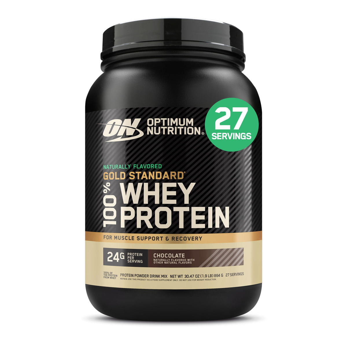 Optimum Nutrition Gold Standard Whey Protein Powder, Vanilla Ice Cream, 2LB