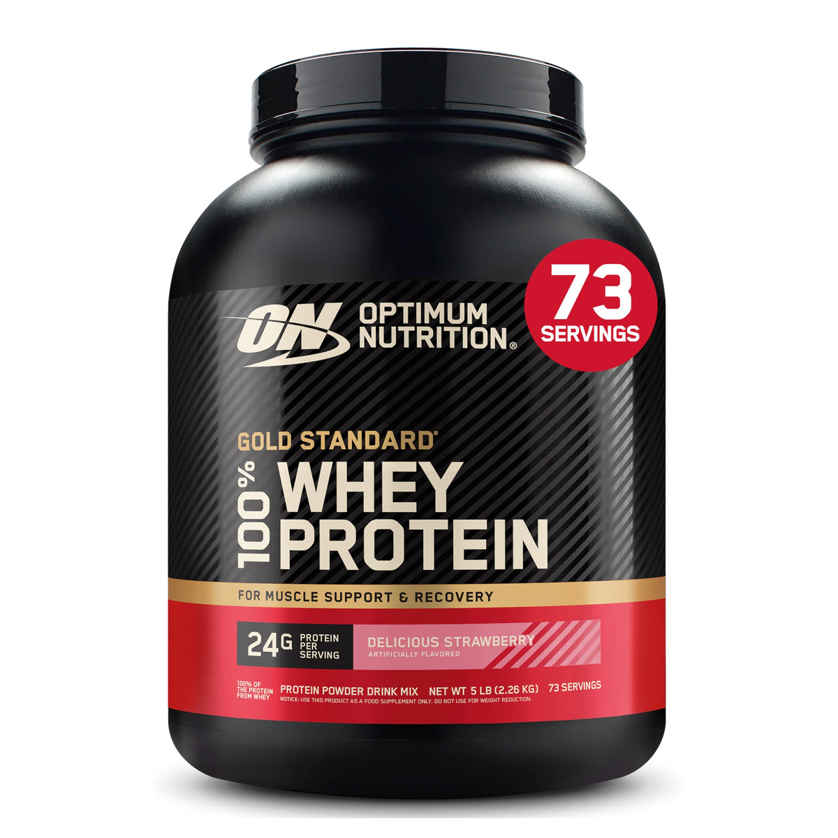 Optimum Nutrition Gold Standard Whey Protein Powder, Vanilla Ice Cream, 2LB