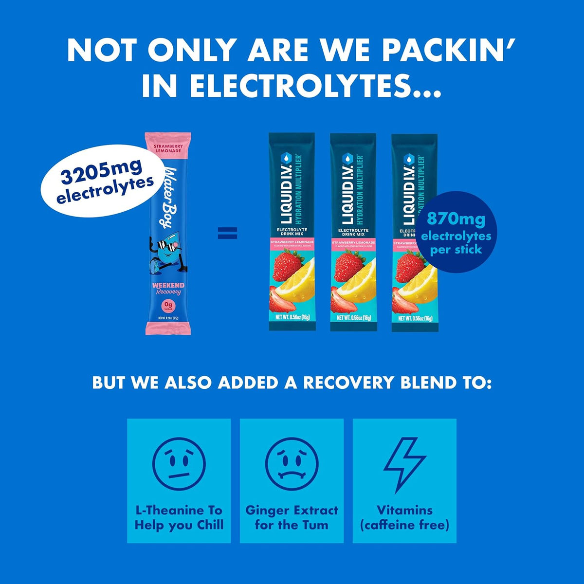 Waterboy Weekend Recovery, Variety Pack, Sugar Free Electrolytes 24ct