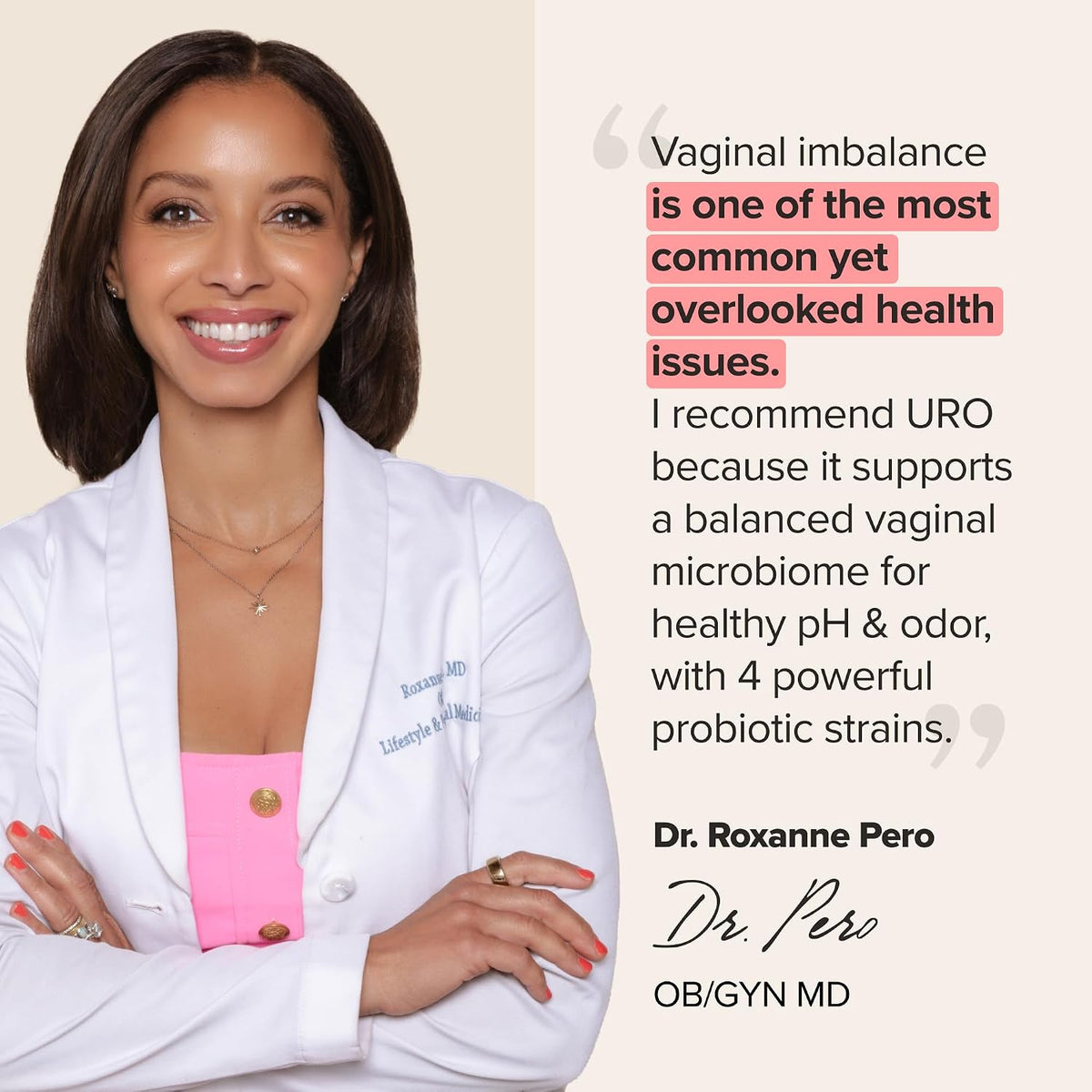 URO Vaginal Probiotics for Women, Healthy Odor & pH Balance, 2-Month Supply
