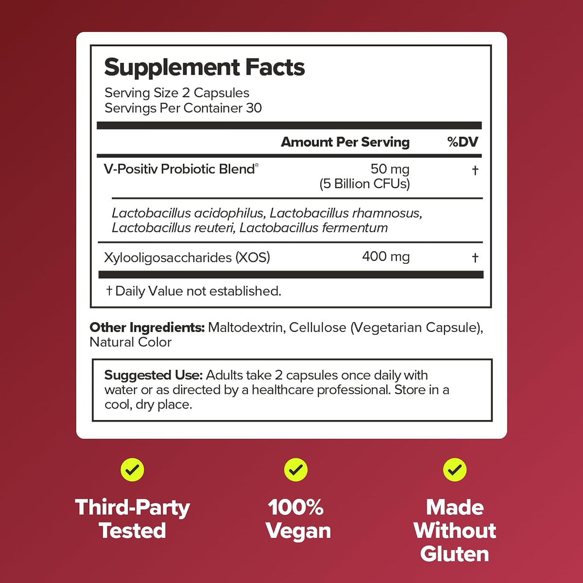 URO Vaginal Probiotics for Women, Healthy Odor & pH Balance, 2-Month Supply