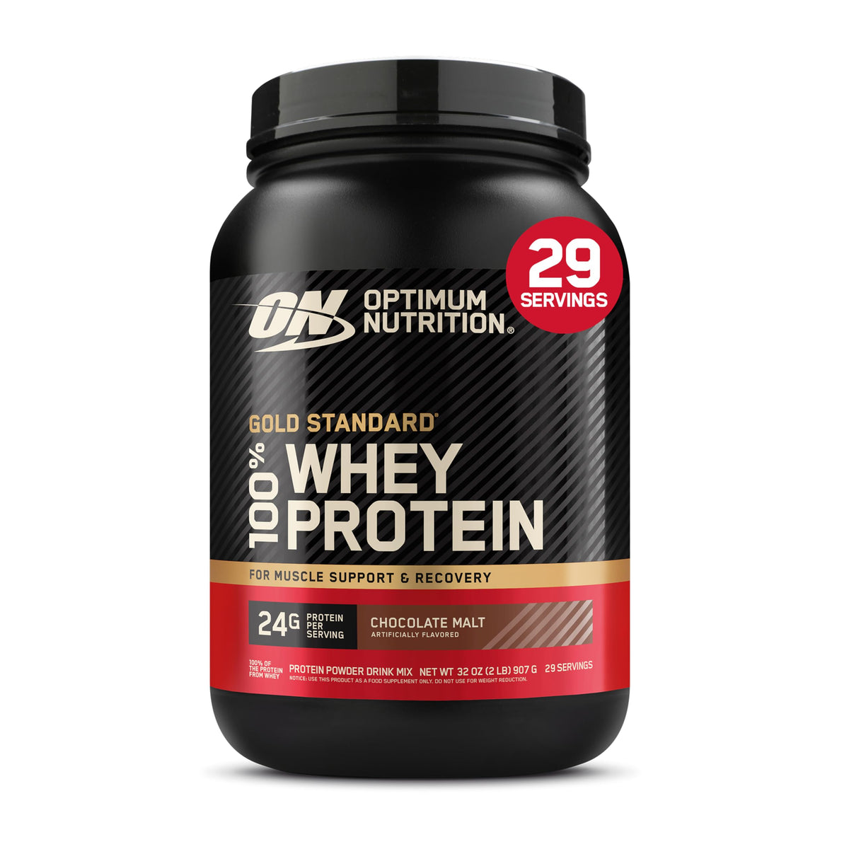 Optimum Nutrition Gold Standard Whey Protein Powder, Vanilla Ice Cream, 2LB