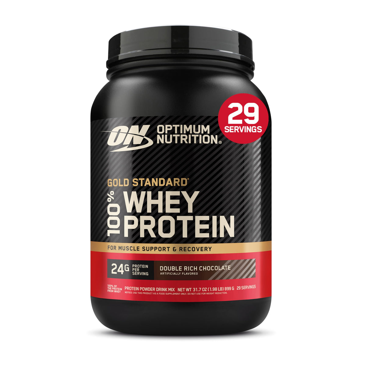 Optimum Nutrition Gold Standard Whey Protein Powder, Vanilla Ice Cream, 2LB