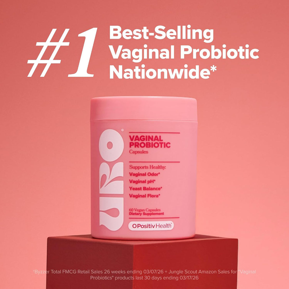 URO Vaginal Probiotics for Women, Healthy Odor & pH Balance, 2-Month Supply