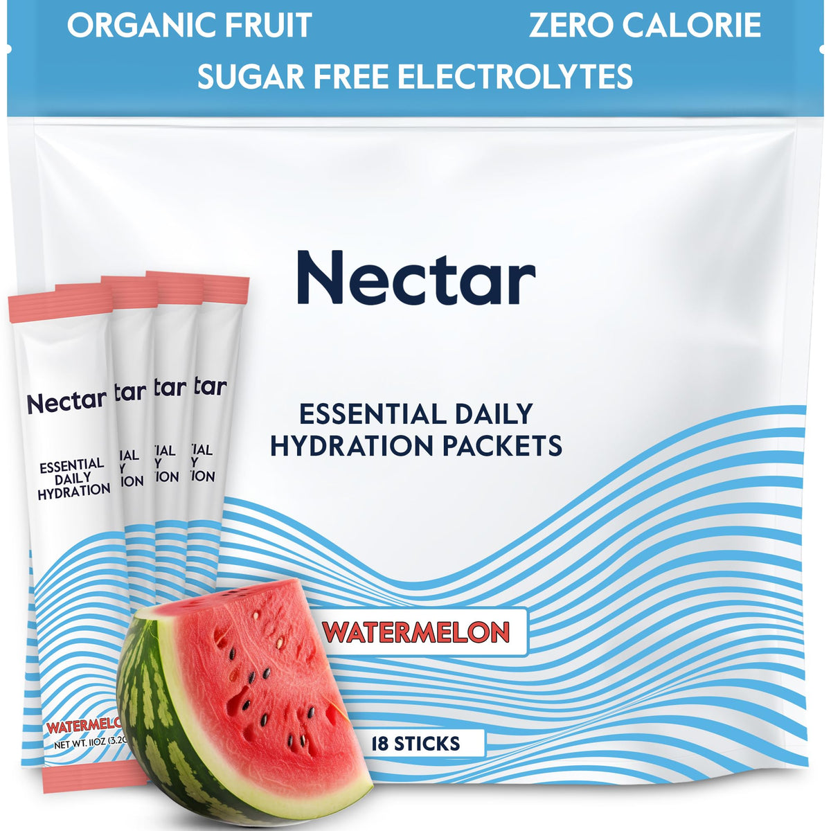 Nectar Hydration Packets - Electrolytes Powder Packets - No Sugar or Calories - Organic Fruit Liquid Daily IV Electrolytes Powder for Dehydration Relief and Rapid Rehydration (Lemon 30 Pack)