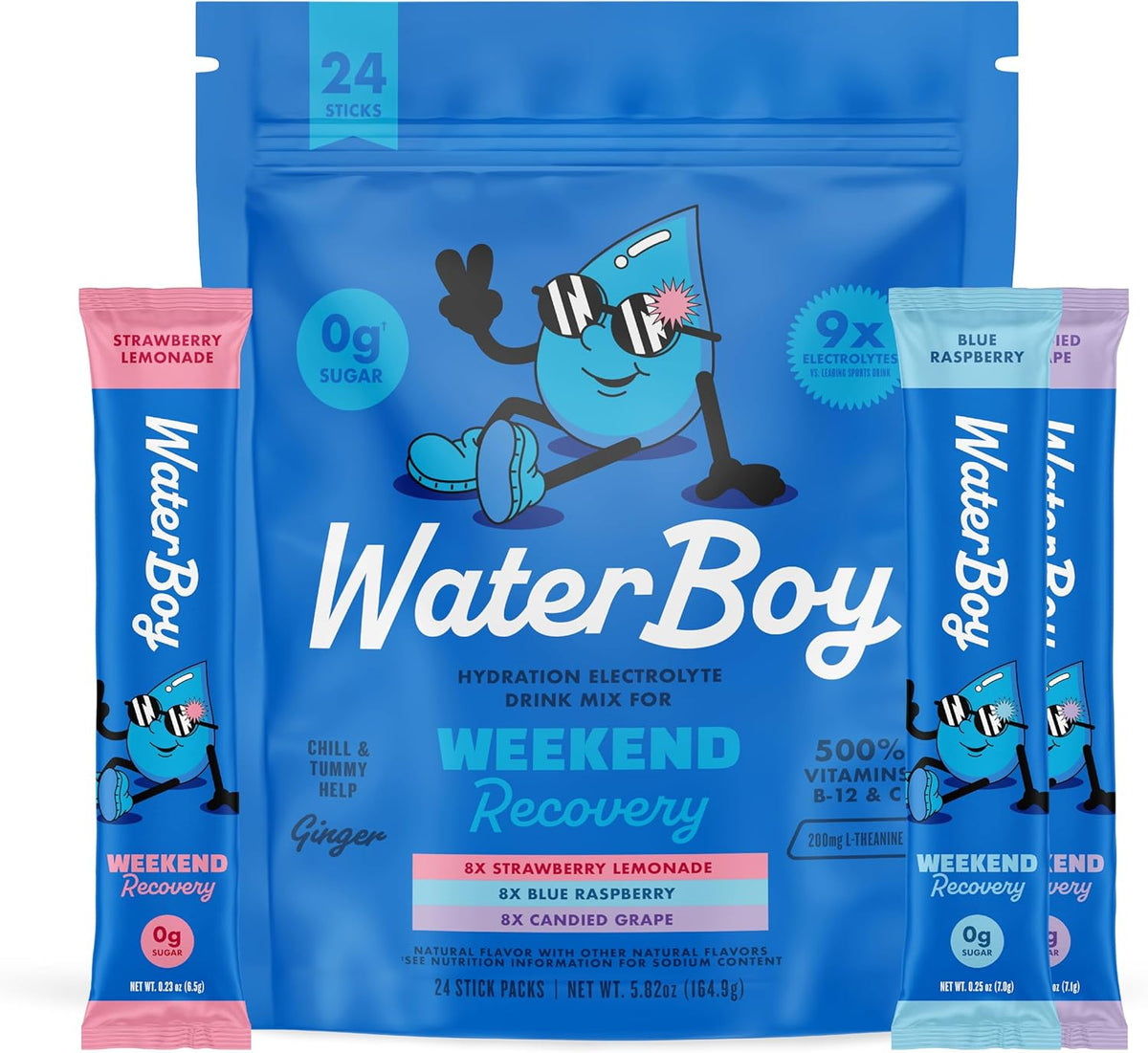 Waterboy Weekend Recovery, Variety Pack, Sugar Free Electrolytes 24ct