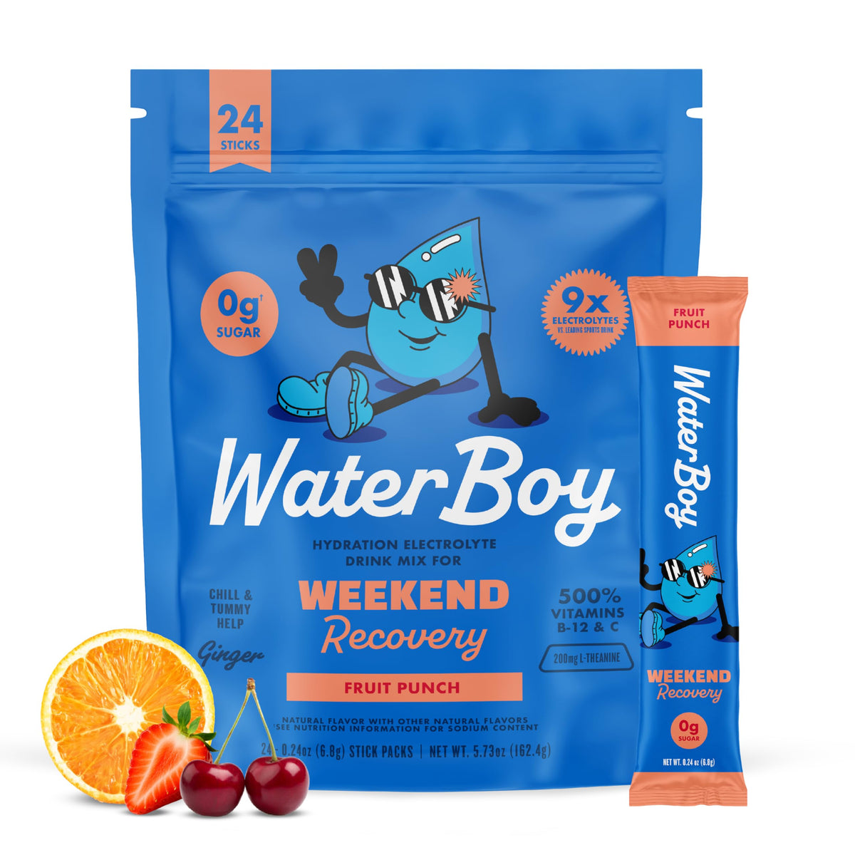 Waterboy Weekend Recovery, Variety Pack, Sugar Free Electrolytes 24ct